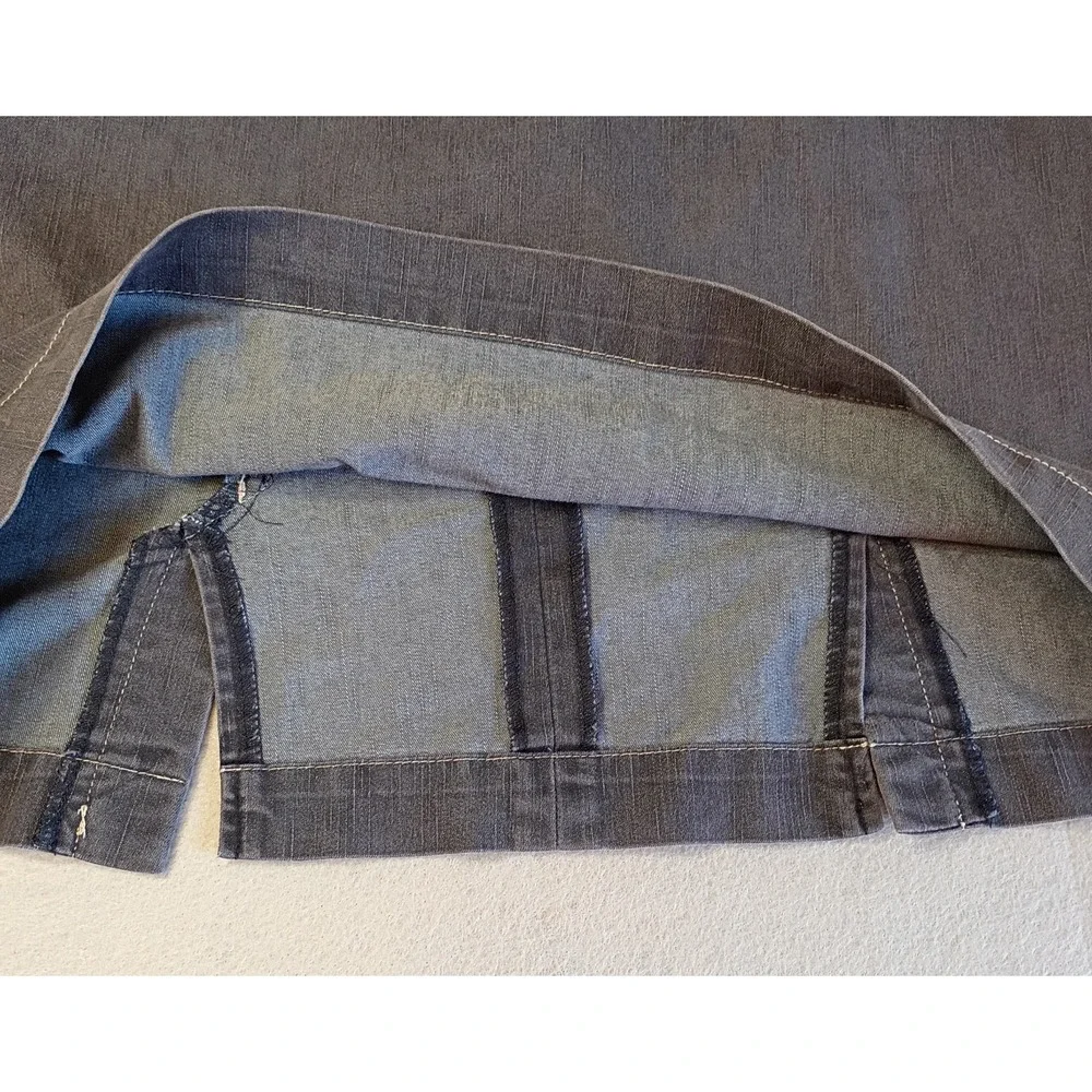 NYCC New York Clothing Co‎ Women's Blue Cotton Blend Denim Knee Skirt Sz 10